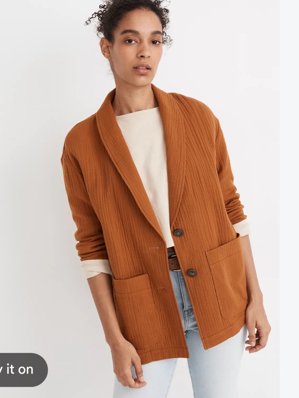 Madewell Lightspun Dorset Blazer Jacket Size Small